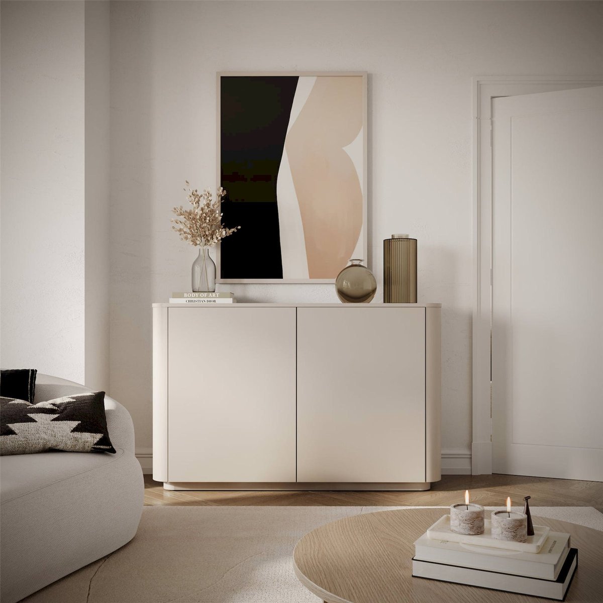 Buffet bas contemporain collection LUVIO cachemire, RECOLLECTION