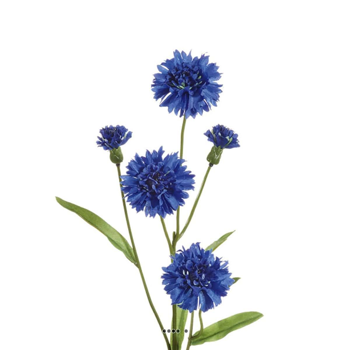 Bleuet artificiel en tige H 61 cm 5 têtes v002232, ARTIFICIELLES