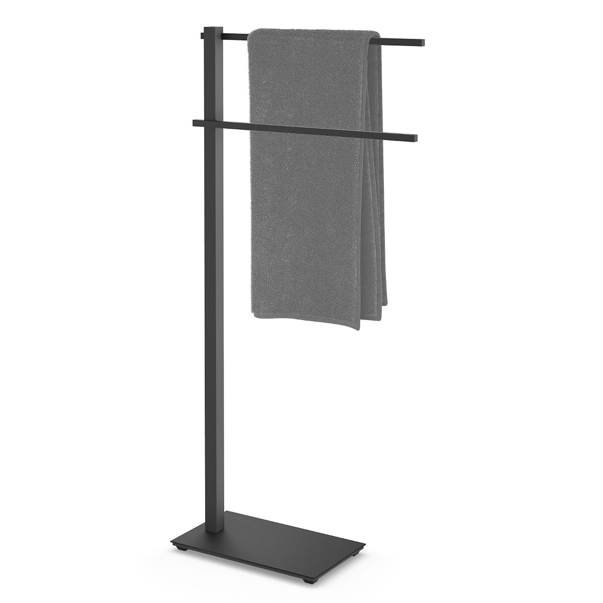 Toalheiro duplo de pé "Carvo", ZACK preto inox, ZACK