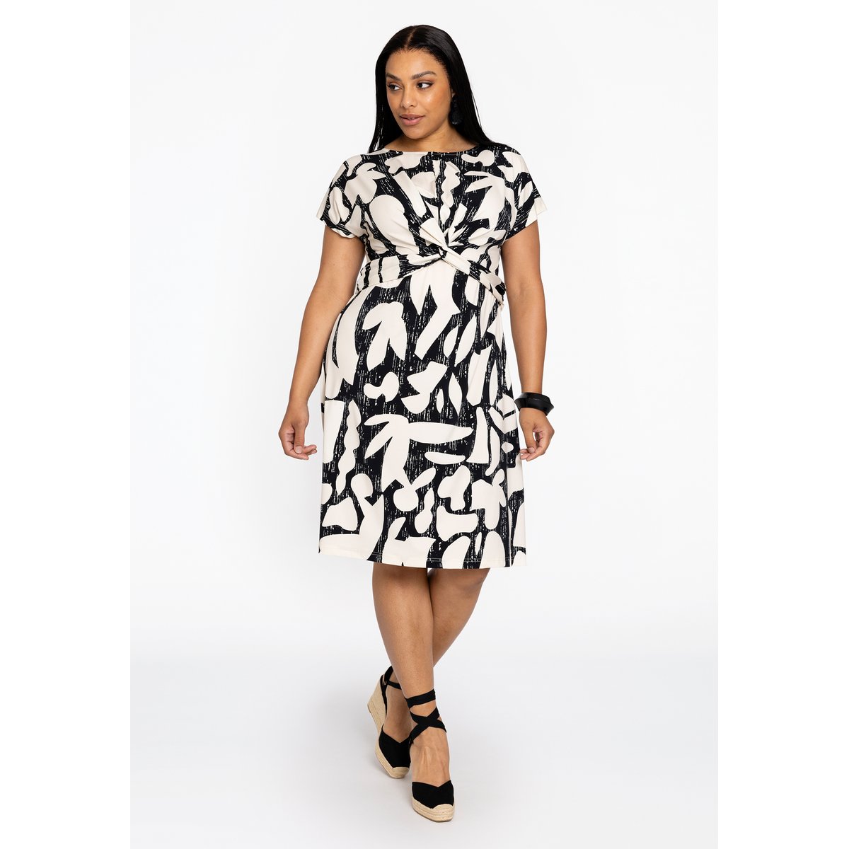 Robe imprimé / imprimée floral écru, YOEK
