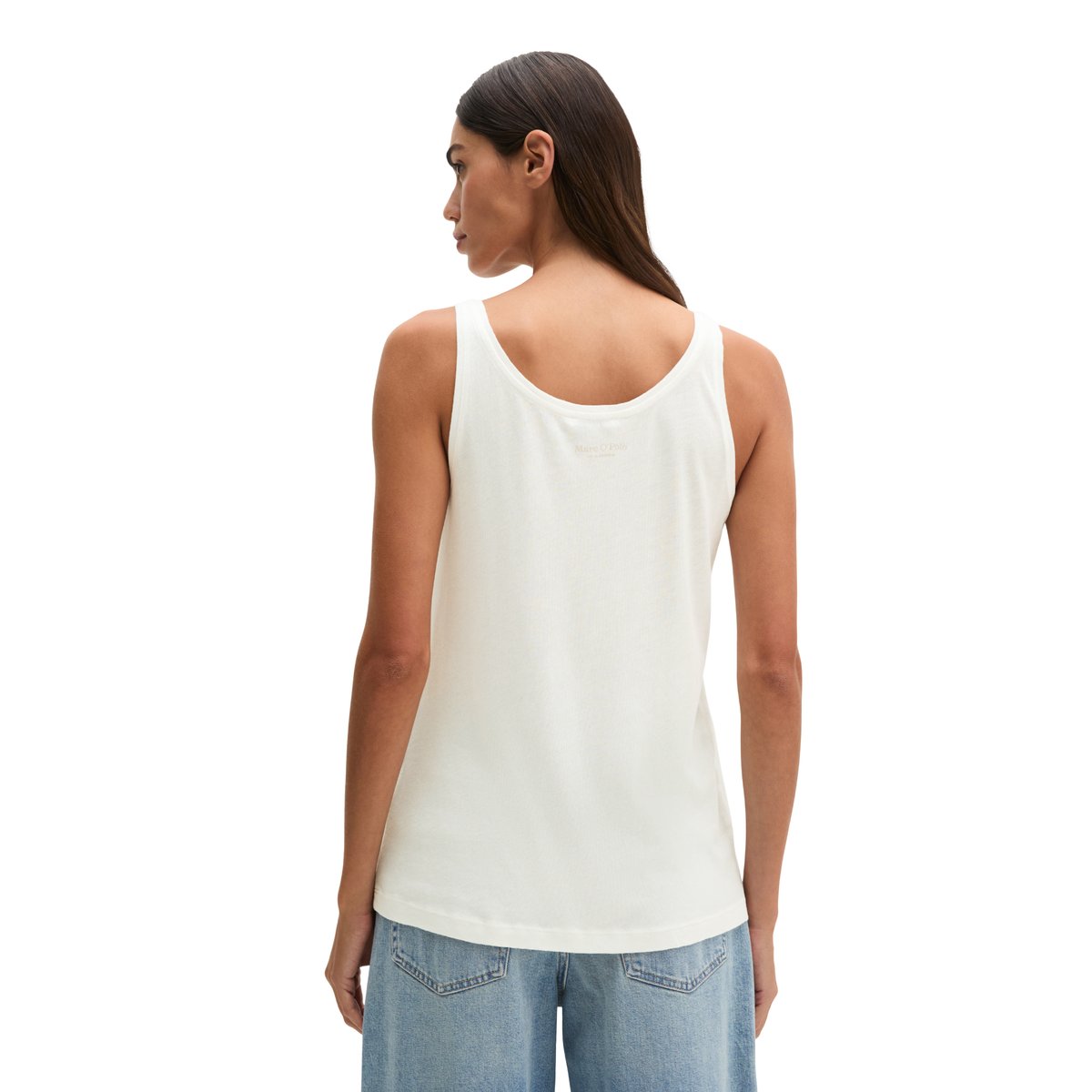 Top regular en jersey fluide en viscose mélangée blanc naturel, MARC O'POLO