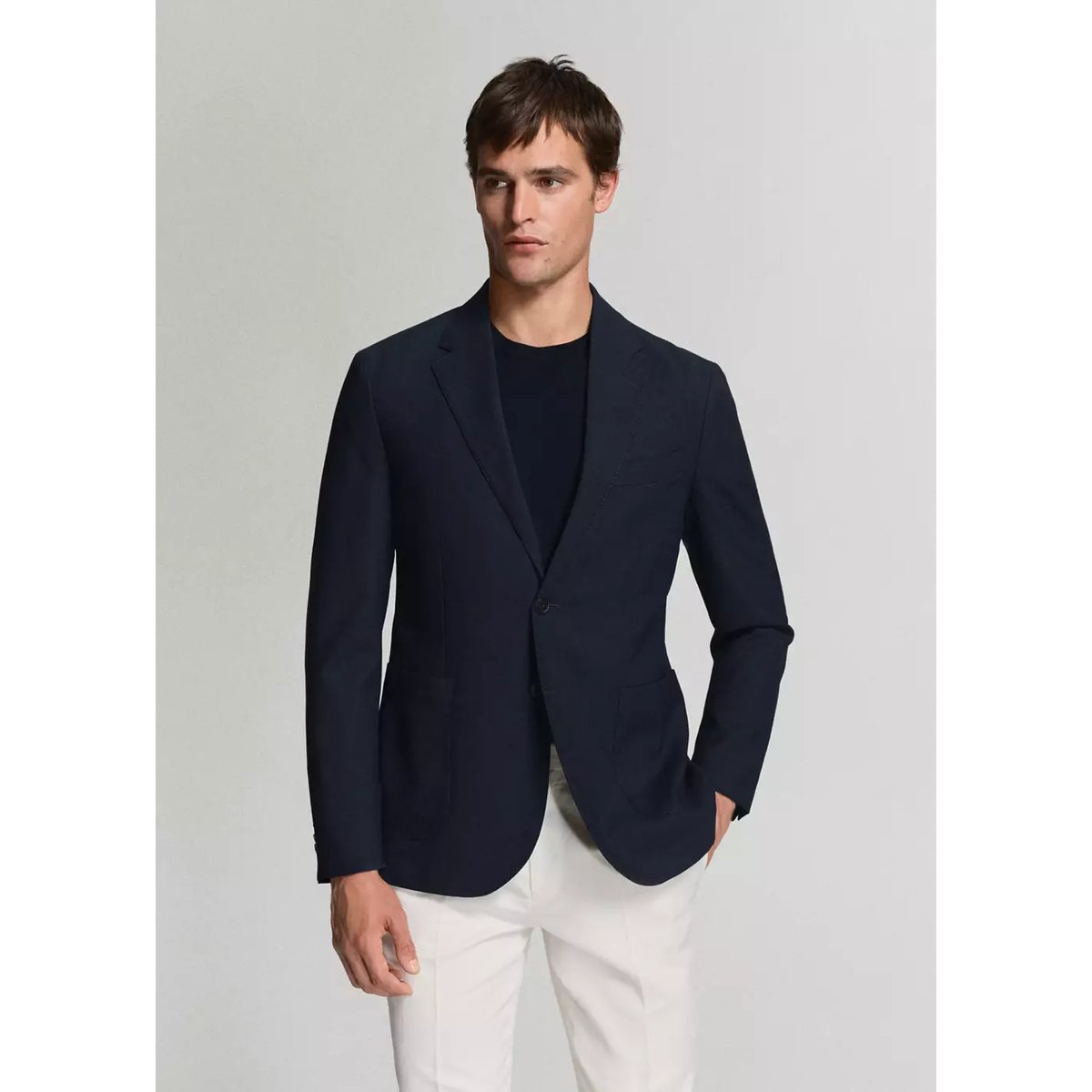 Veste costume slim-fit poches bleu marine, MANGO MAN
