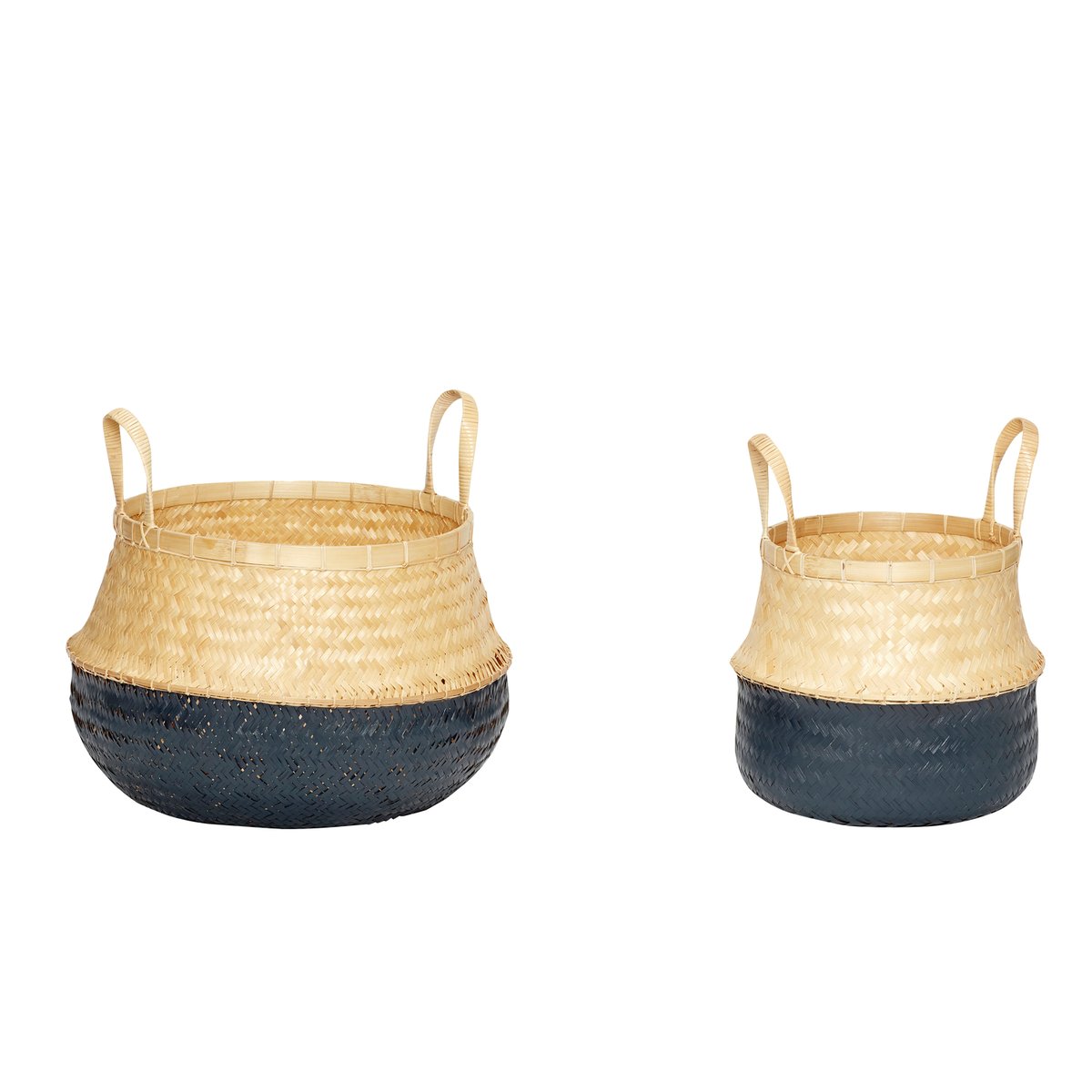 Paniers en bambou et rotin DAZE noir/naturel, HUBSCH