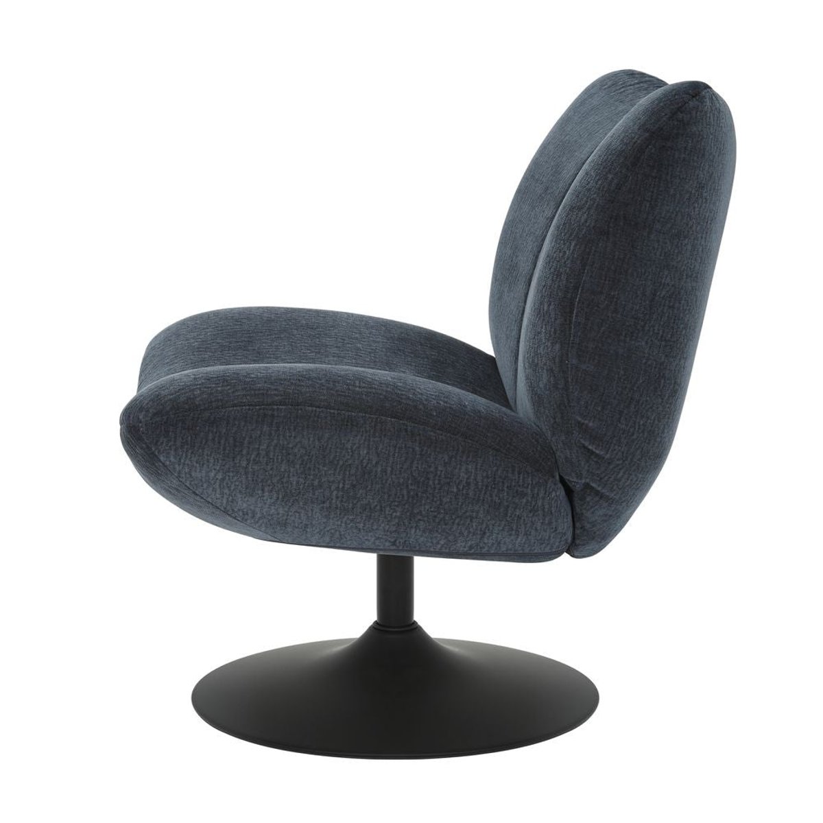 Fauteuil pivotant tissu bleu marine, ZAGO