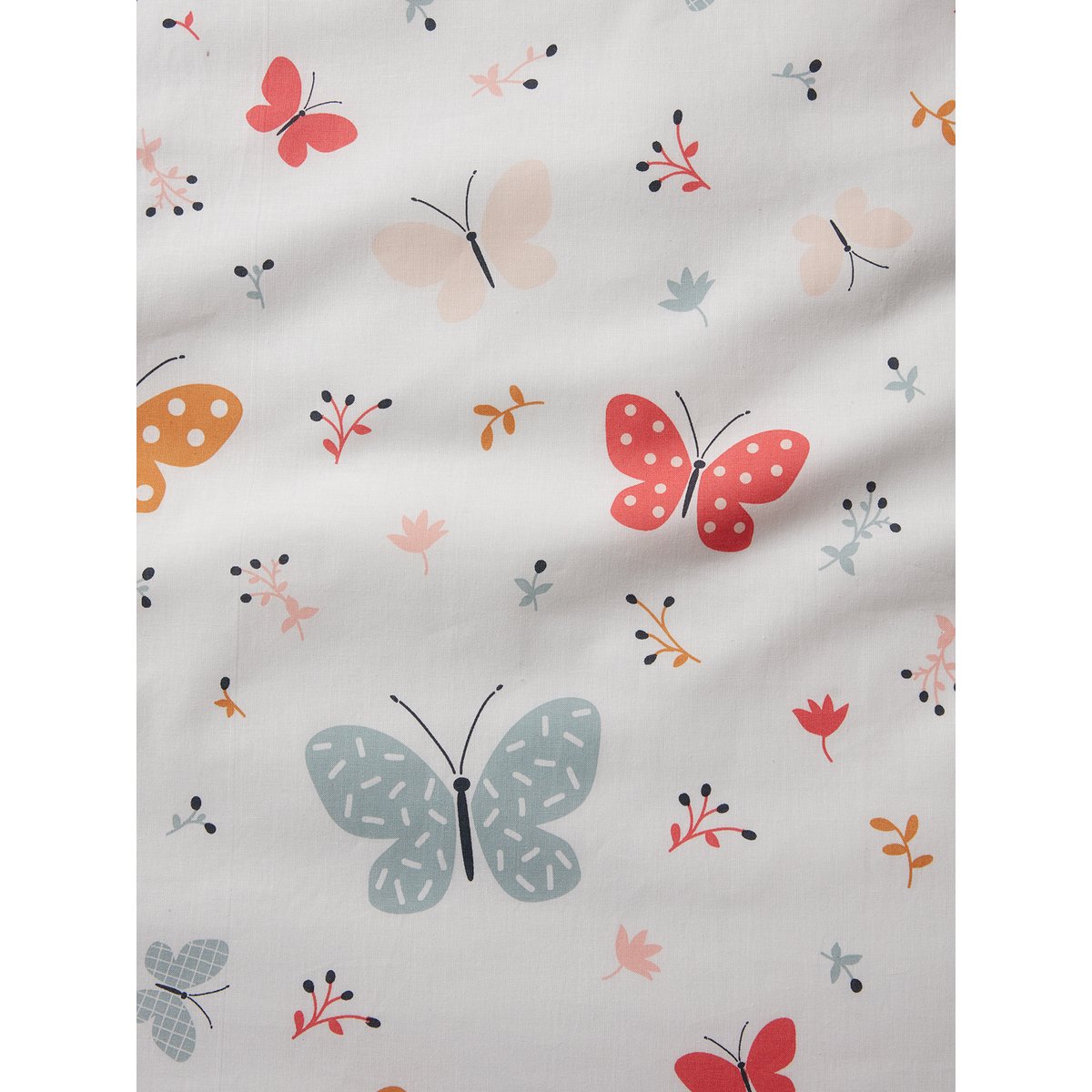 Parure housse de couette + taie d'oreiller PAPILLONS rose, VERTBAUDET