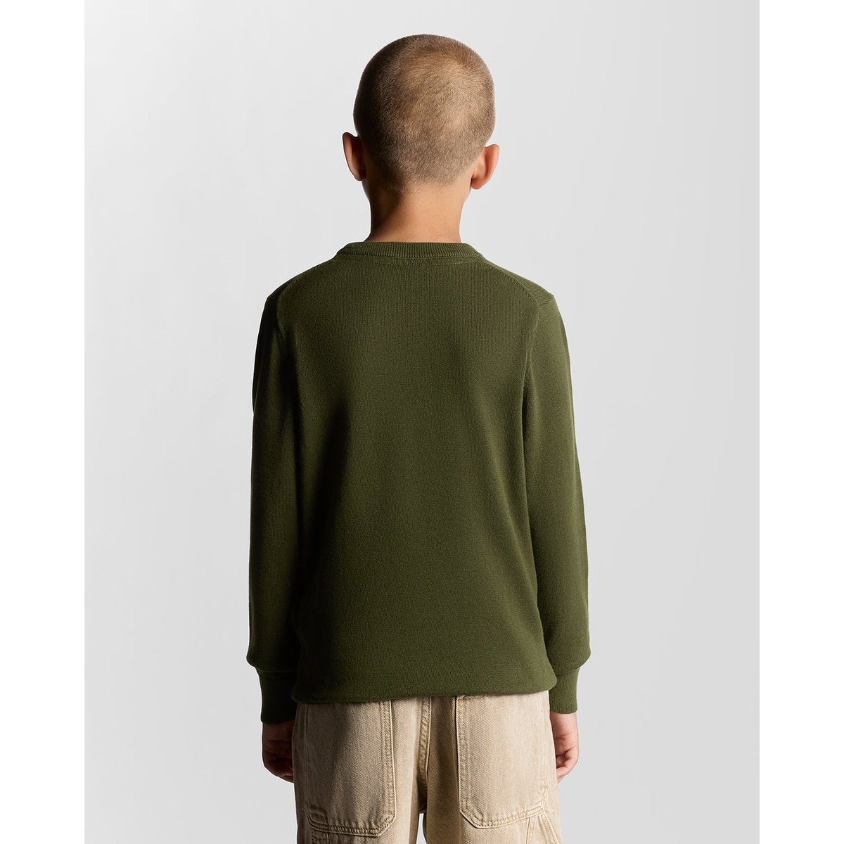 Pull en coton col rond vert foncé, LYLE & SCOTT