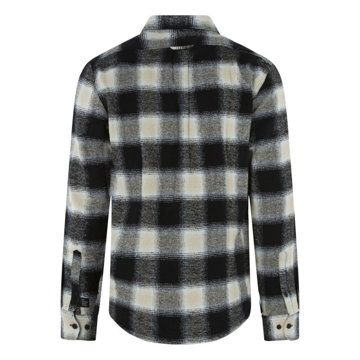 Chemise en coton noire à carreaux avec une fermeture boutonnée noire, TEDDY SMITH