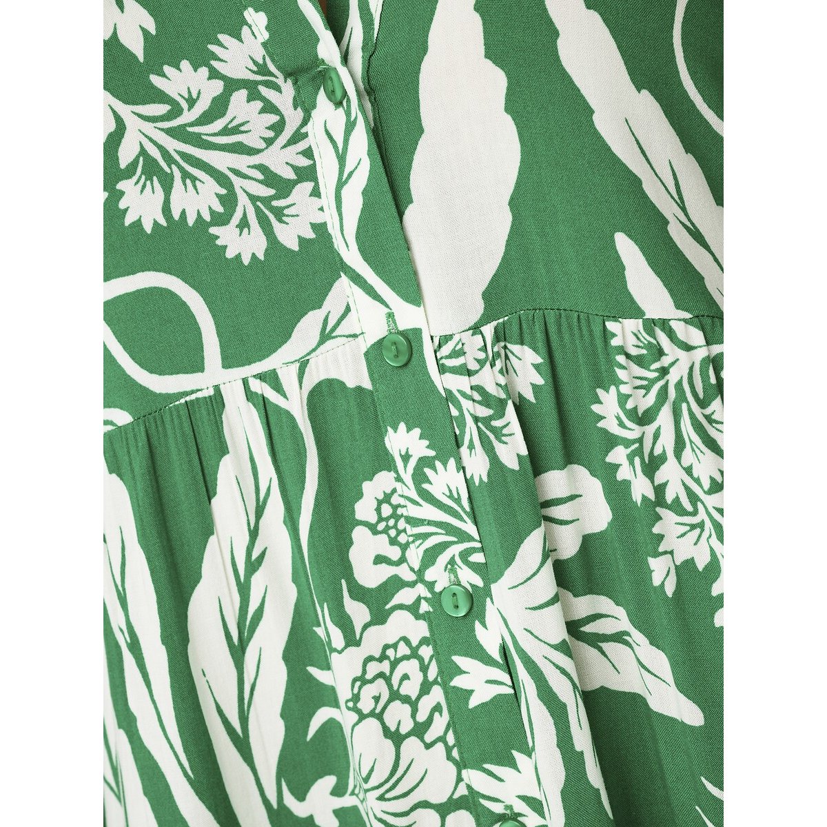 Abito lungo fantasia con maniche lunghe fantasia verde, ONLY