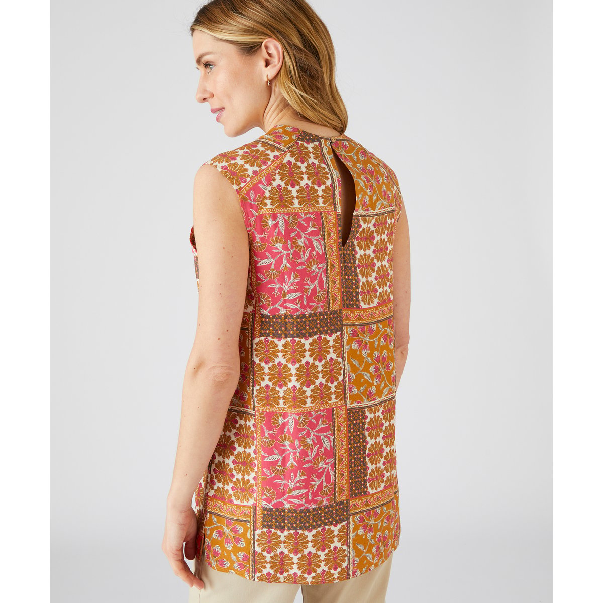 Tunique imprimé patchwork fleuri vert patchwork fleuri, DAMART