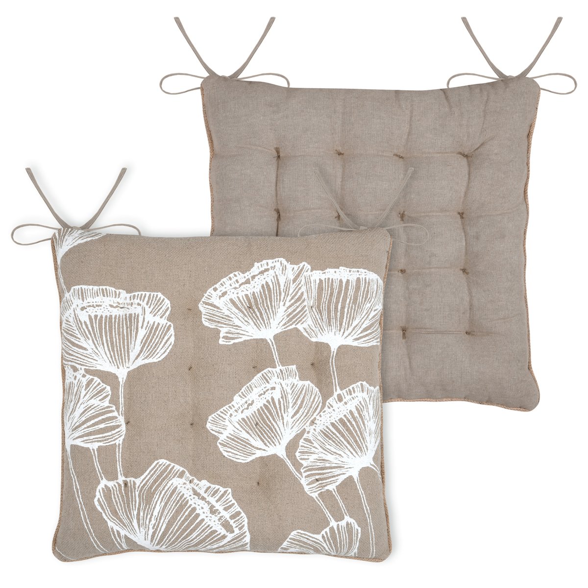 Galette de chaise florale ambiance apaisante naturel, LOVELY CASA