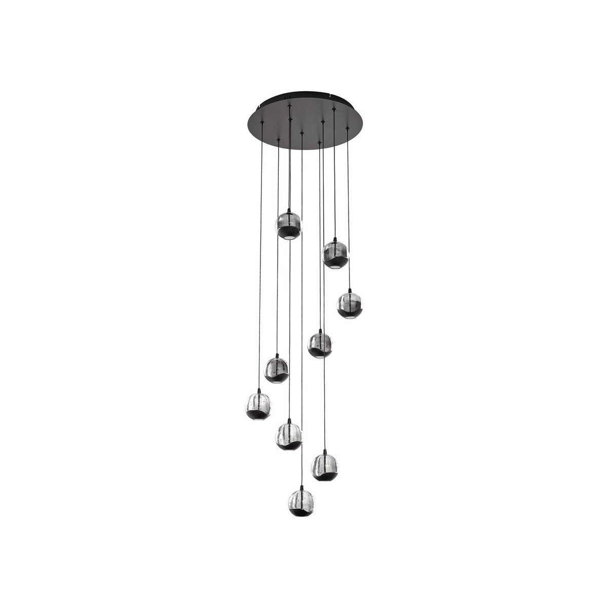 Suspension en verre moderneLED, Hayley clair, noir, LUCANDE