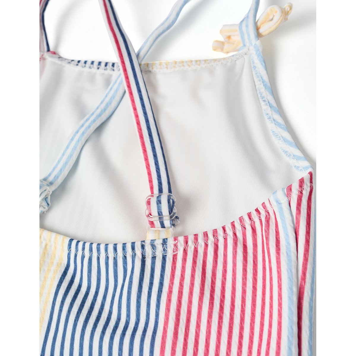 Maillot de bain à rayures avec volants You&Me rouge, ZIPPY