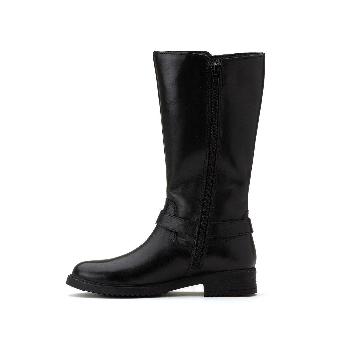 Bottes en cuir zippées esprit cavalière noir, LA REDOUTE COLLECTIONS