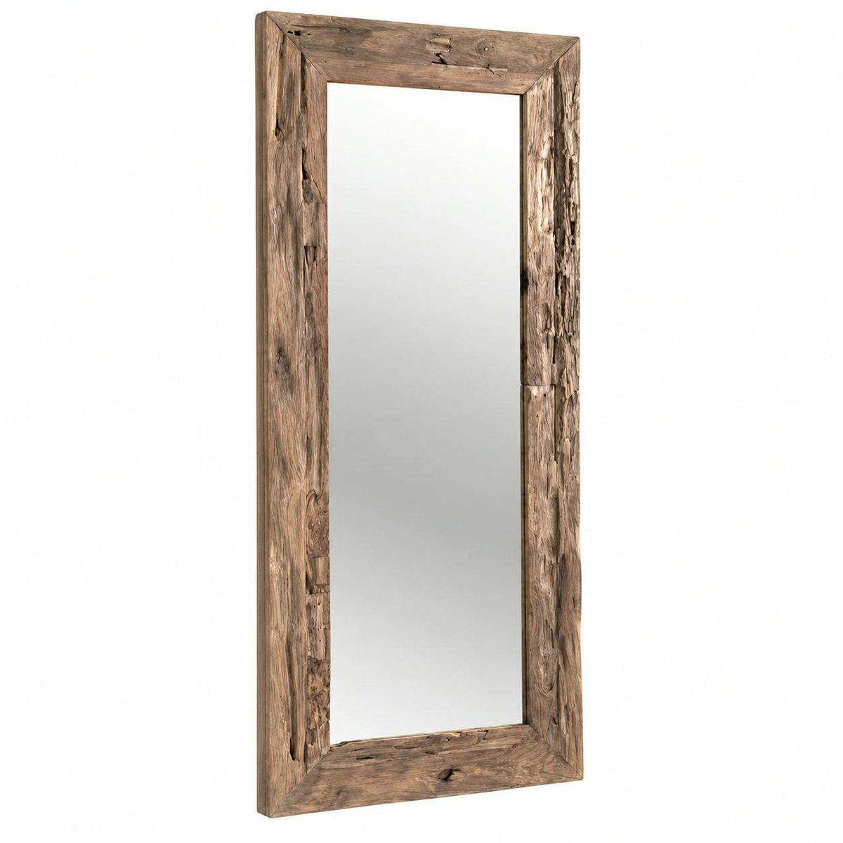 Miroir rectangulaire avec cadre bois recyclé 180 cm DEPOK bois naturel, PIER IMPORT