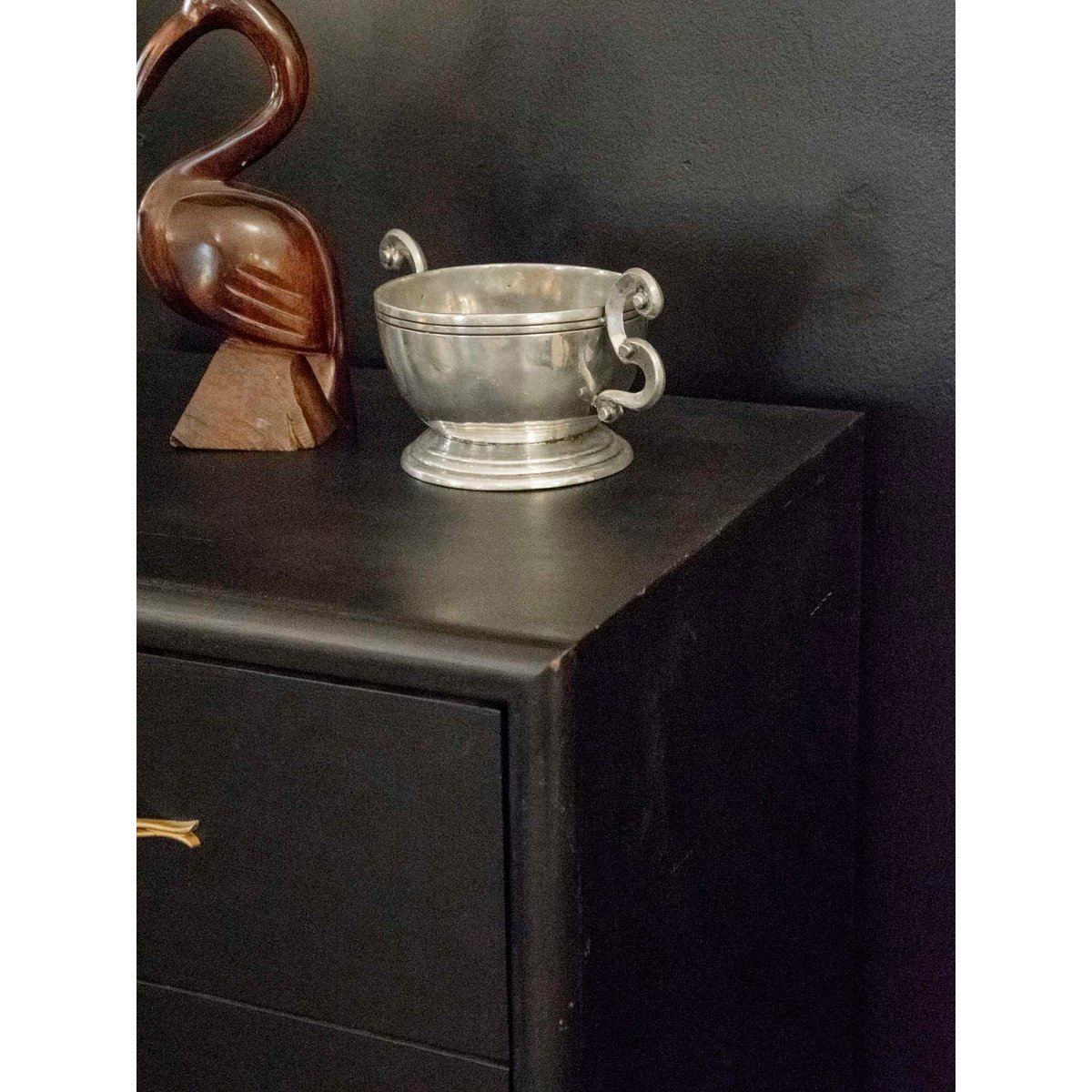 Commode chiffonnier noir au style Art Déco Olga N°681 - Bon état noir, DEBONGOUT