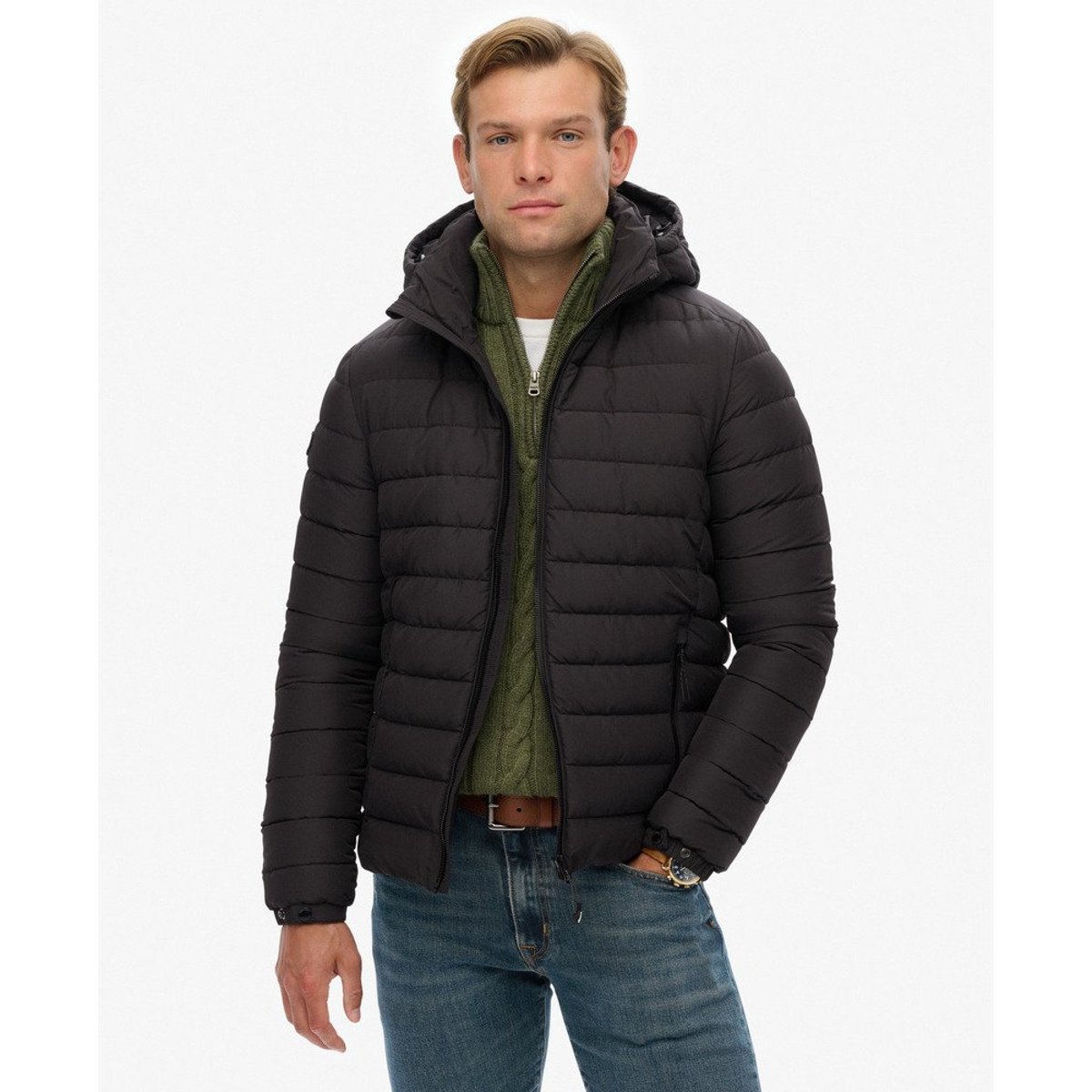 Doudoune Fuji à Capuche noir, SUPERDRY