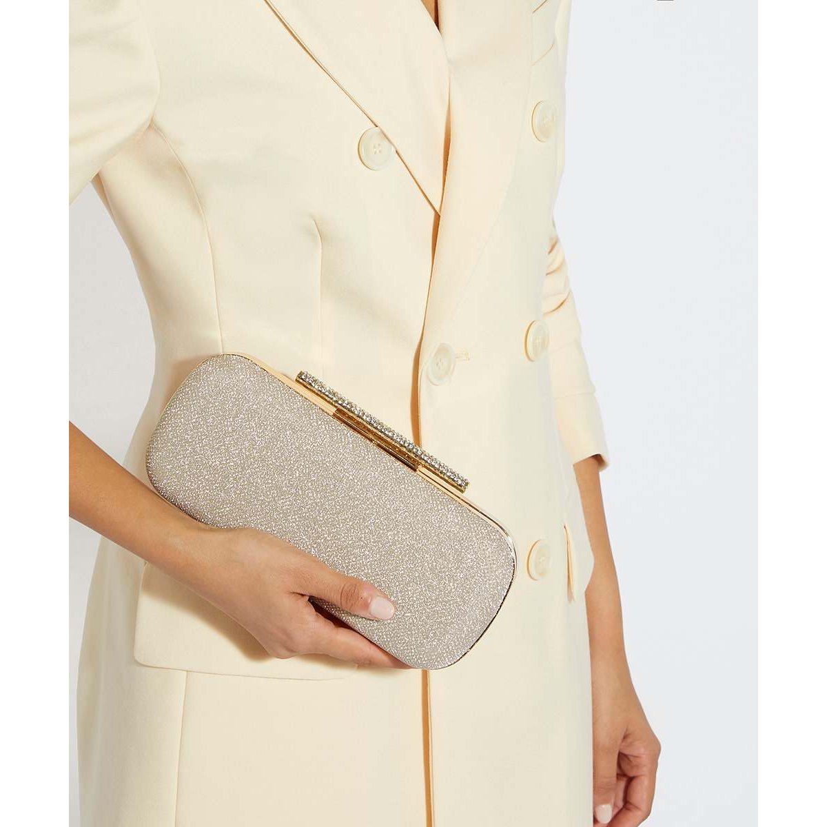 Pochette structurée à bandoulière chaîne - BODY gold-fabric, DUNE LONDON