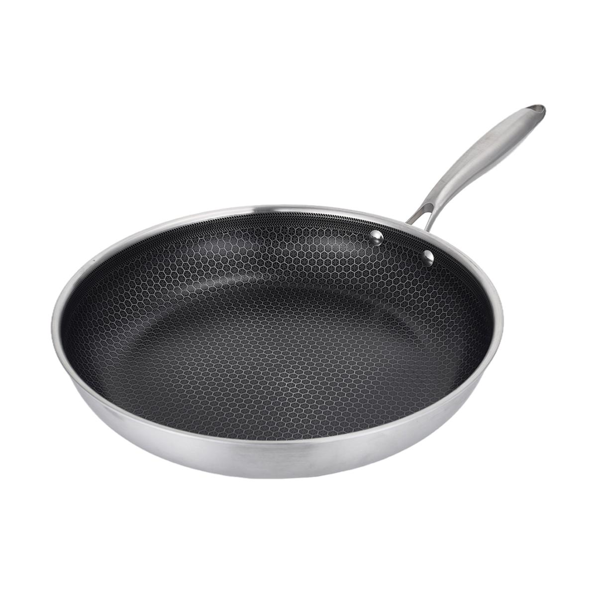 Poêle 32cm triplex - "BlackSteel" couleur unique, LAGUIOLE CUISSON