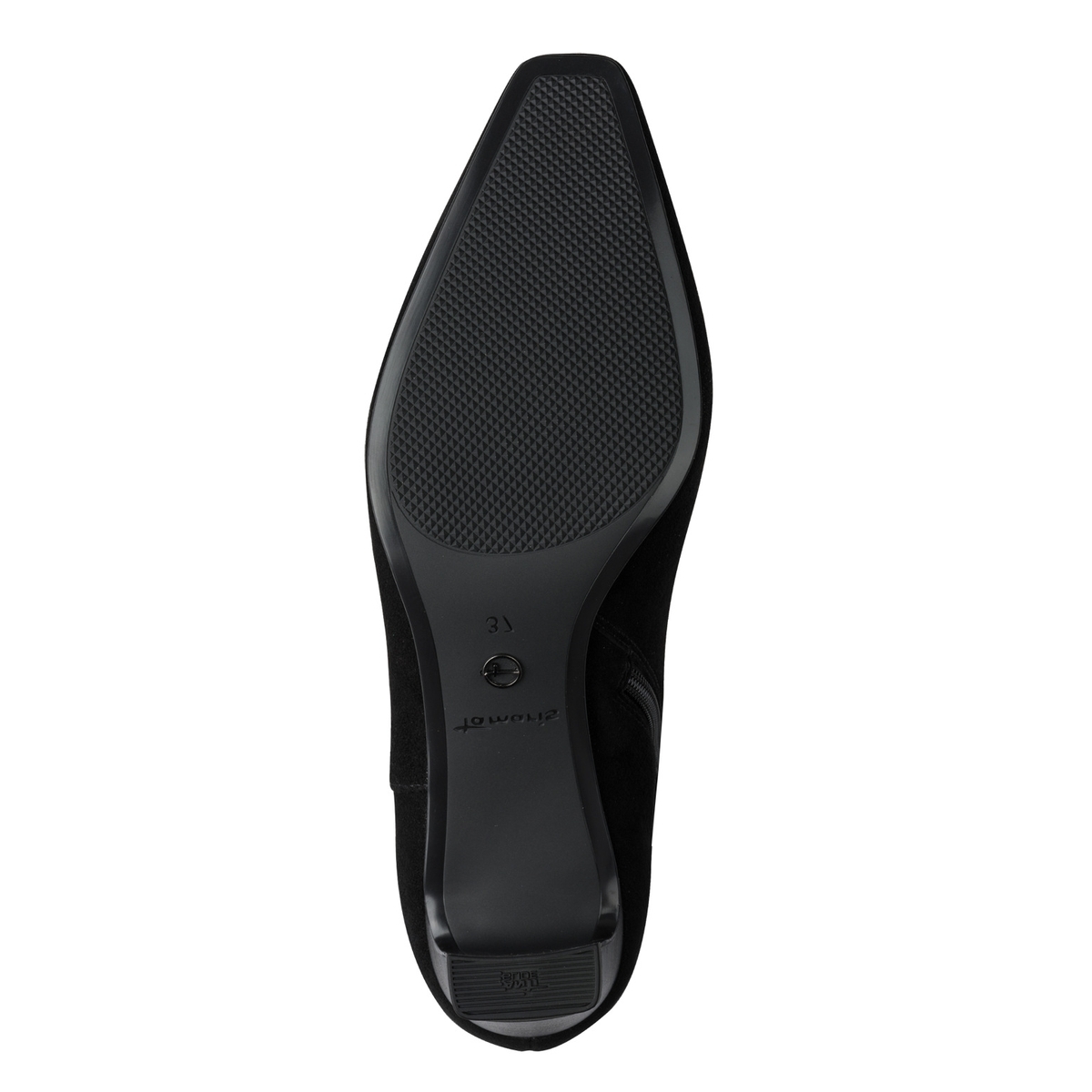 Bottine en cuir noir, TAMARIS