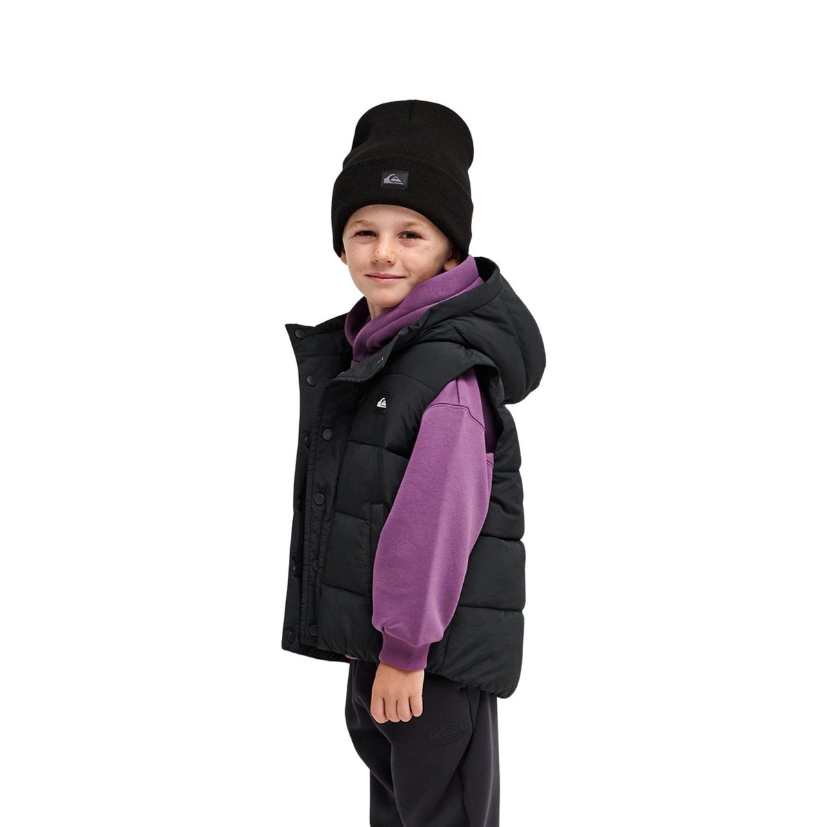 Veste sans manches chaude NOLLIE SLEEVELESS PUFF noir tarmac, QUIKSILVER