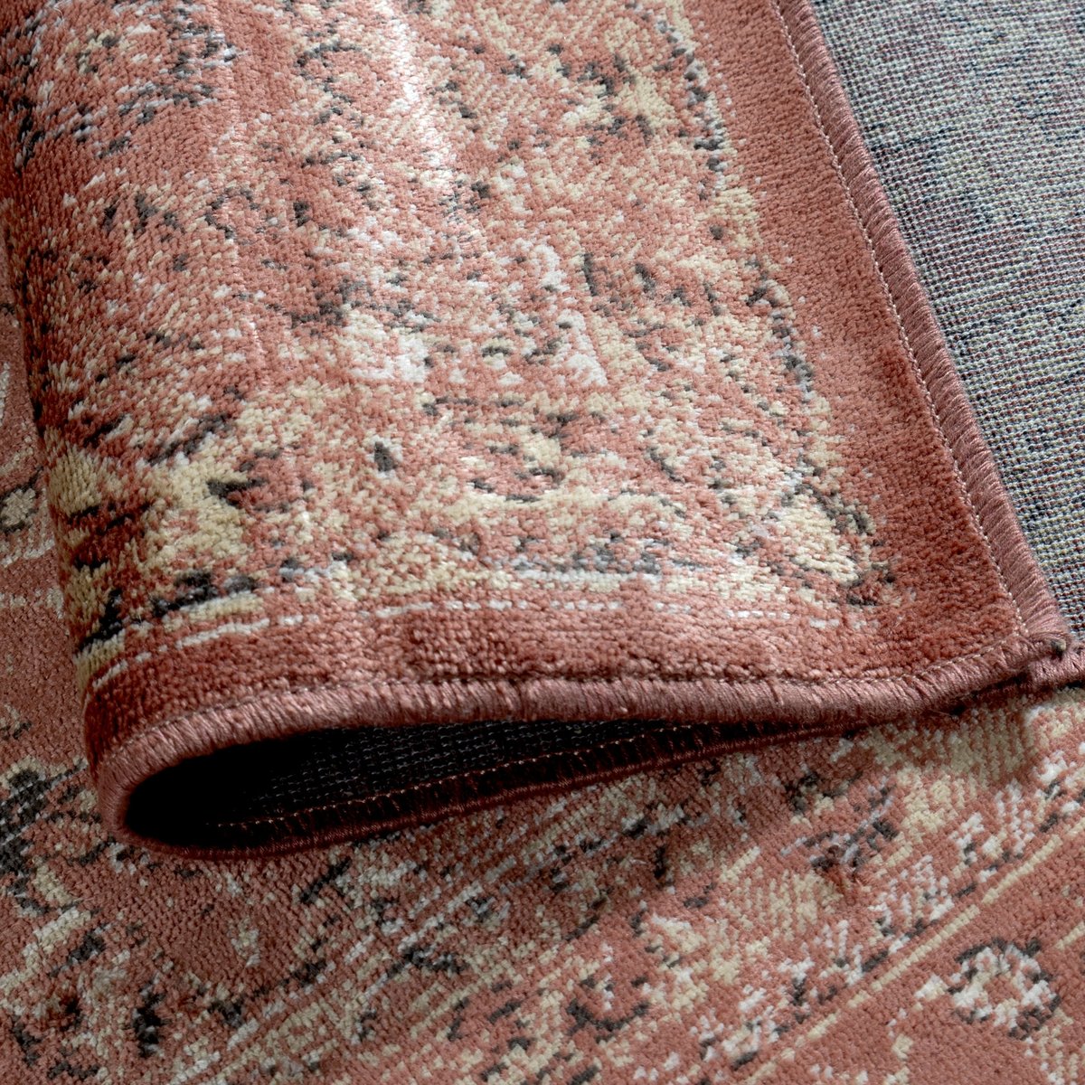 Tapis en viscose à poils courts, ABELIE rose, INSPIRE