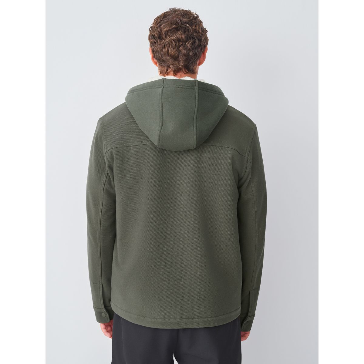 Veste-chemise doublée de peau lainée vert kaki, NEXT