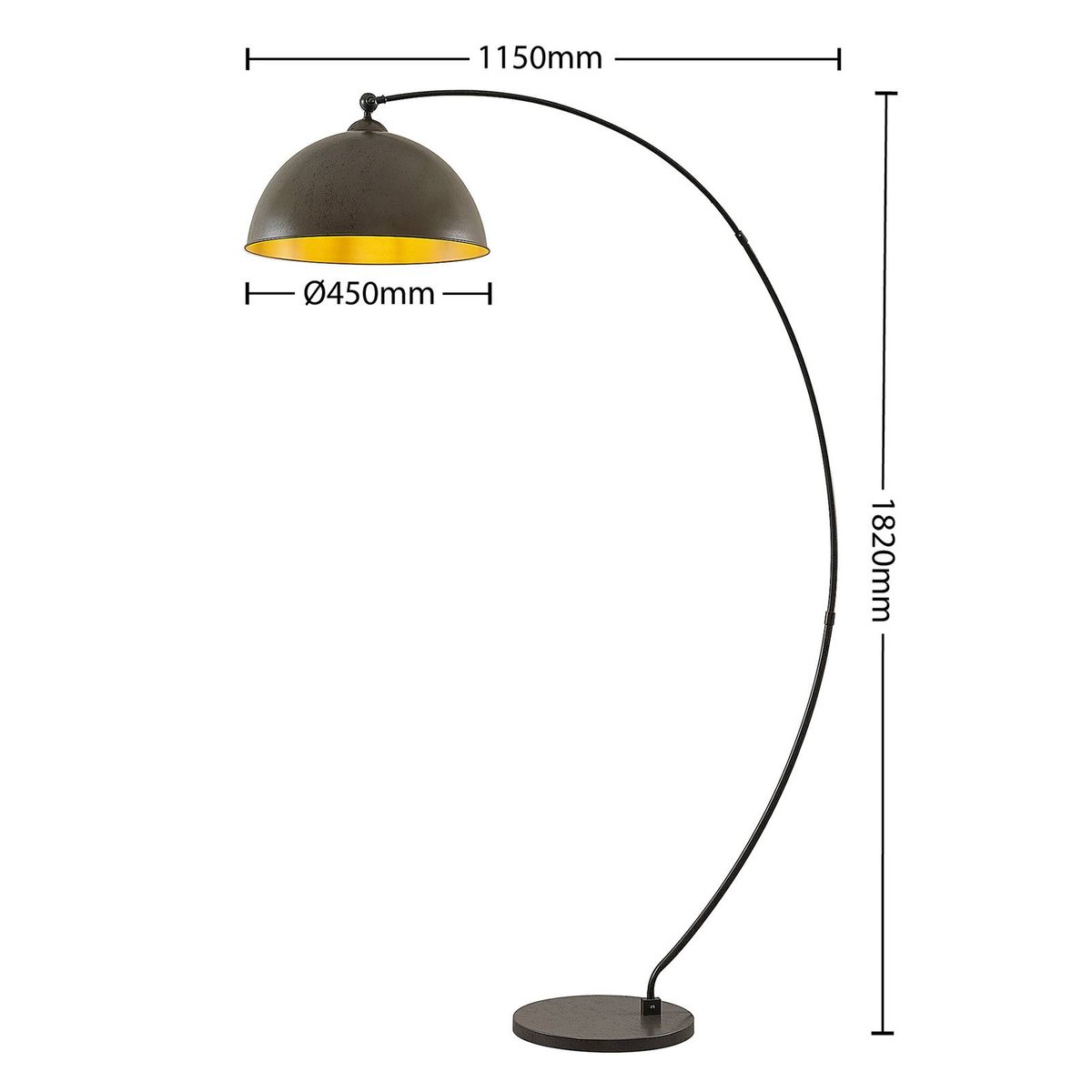Lampadaire en métal jeunes, Jonera gris foncé, LINDBY