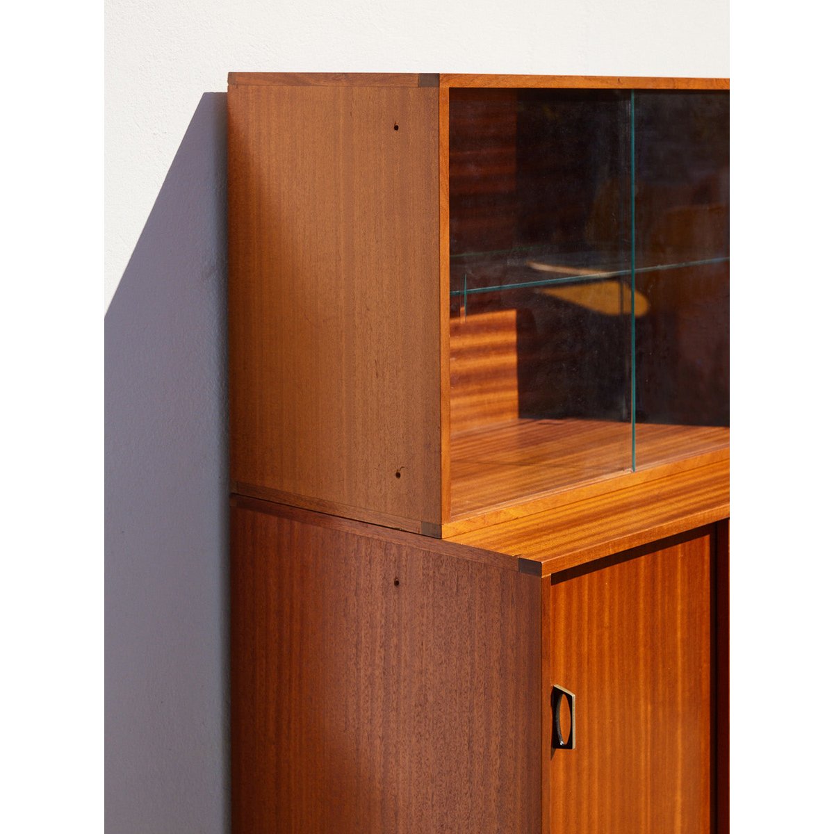 Buffet 2 corps vintage en bois Gustave N°1637 - Bon état bois foncé, DEBONGOUT