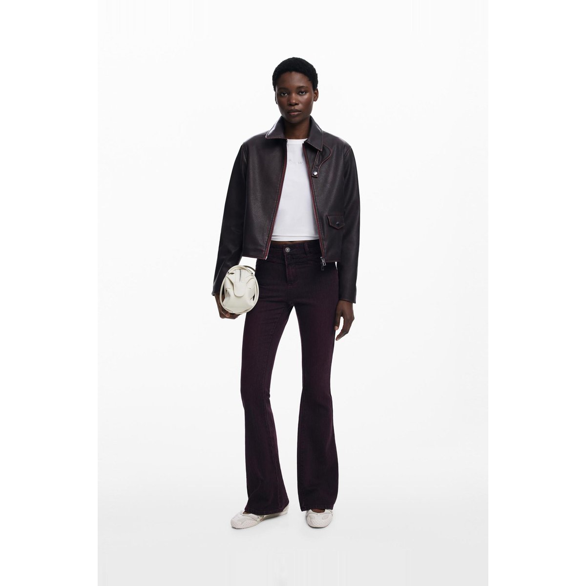 Veste effet cuir bordeaux rouge, DESIGUAL
