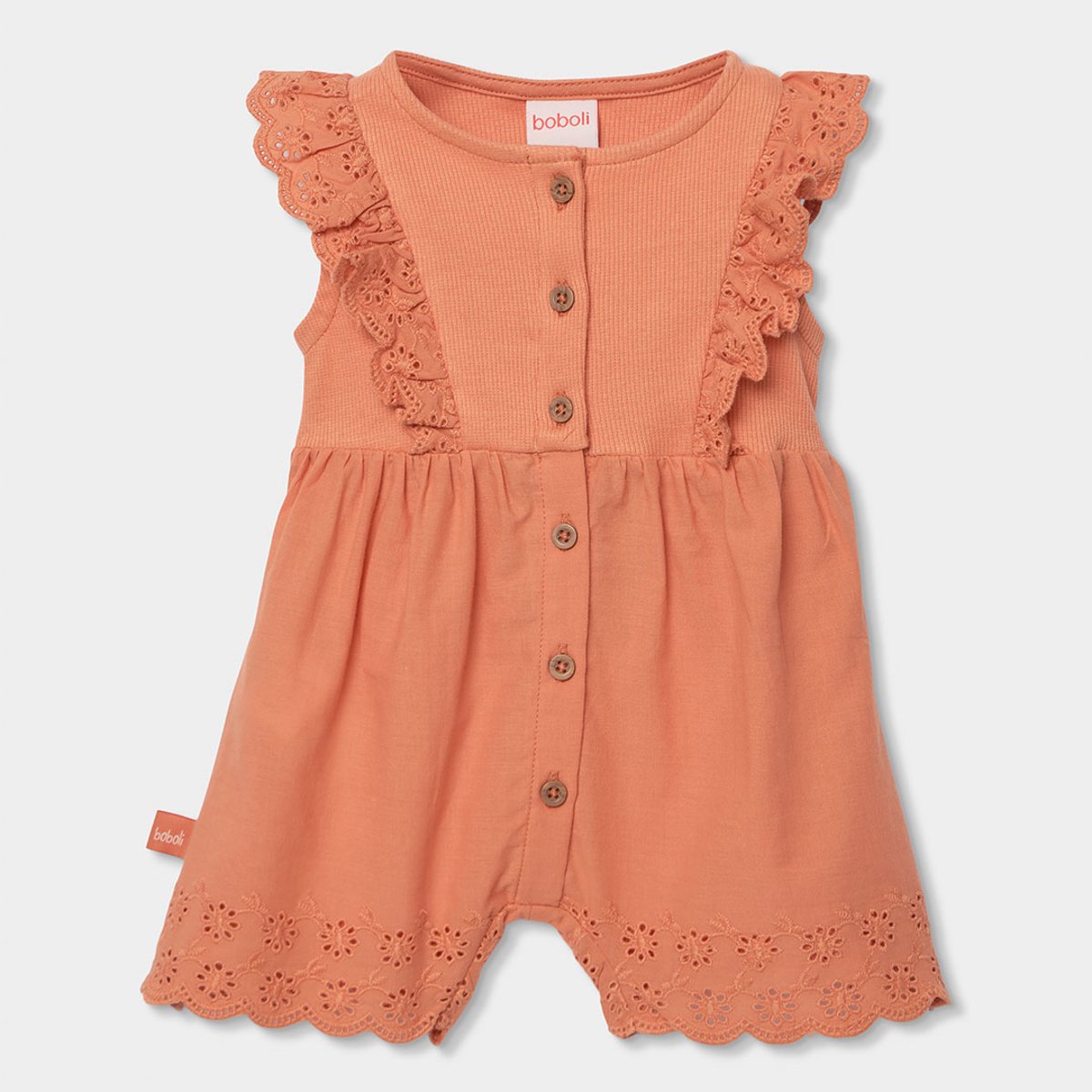 Combinaison bébé coton marron, BOBOLI