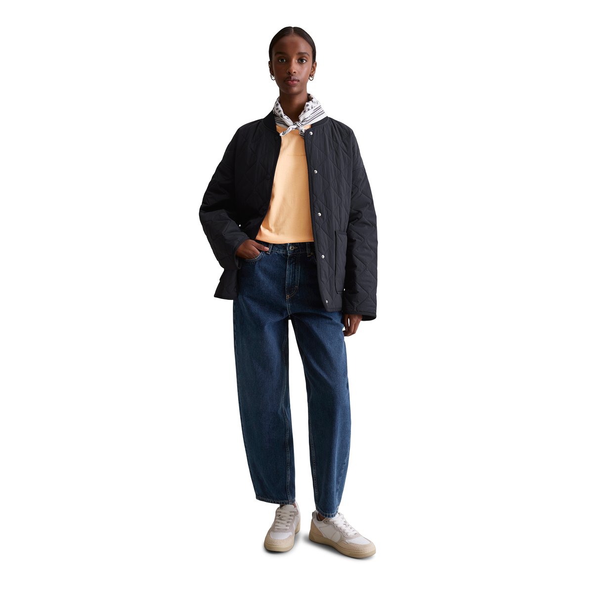 Veste matelassée regular en nylon recyclé bleu foncé, MARC O’POLO DENIM
