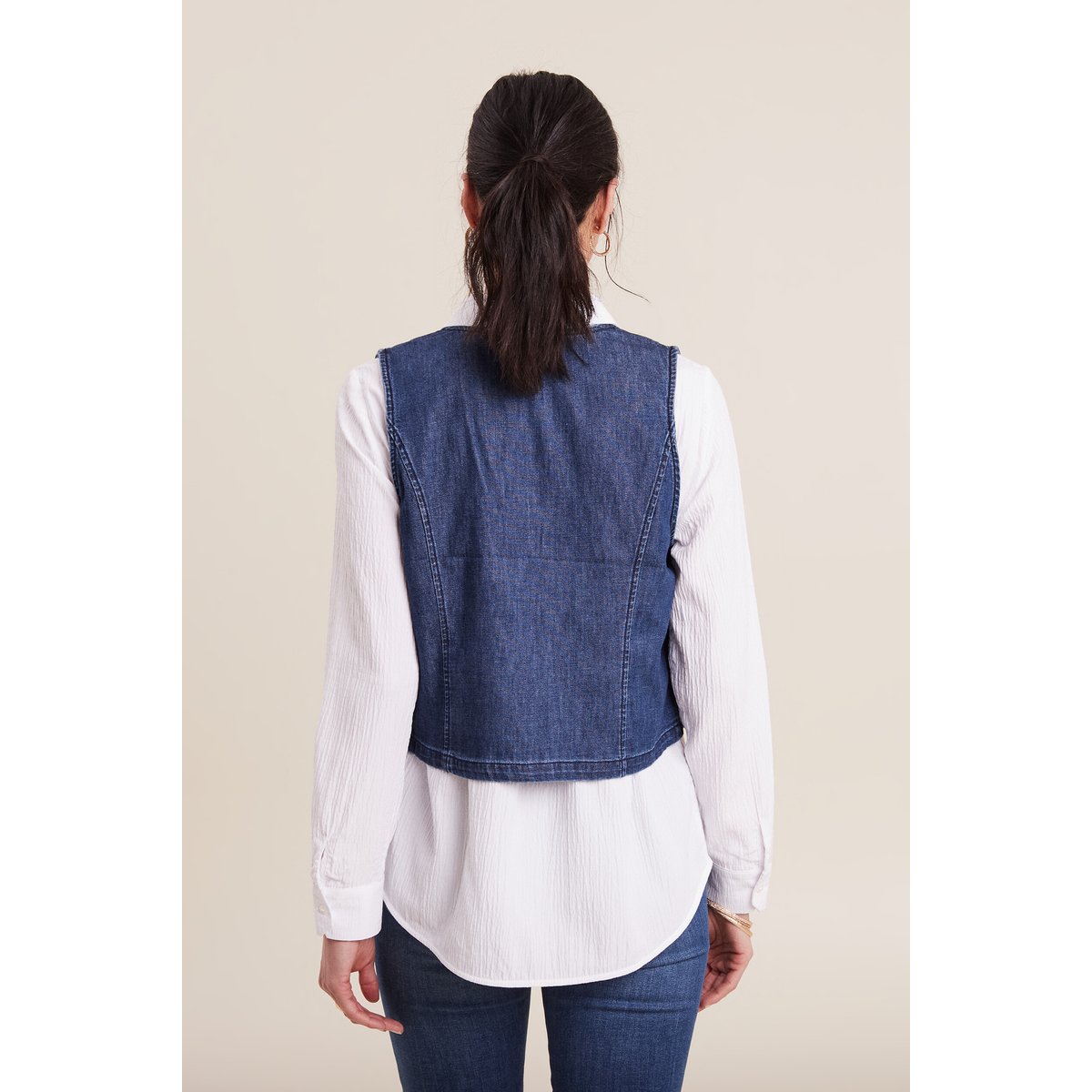 Veston sans manches jean denim double stone, BREAL