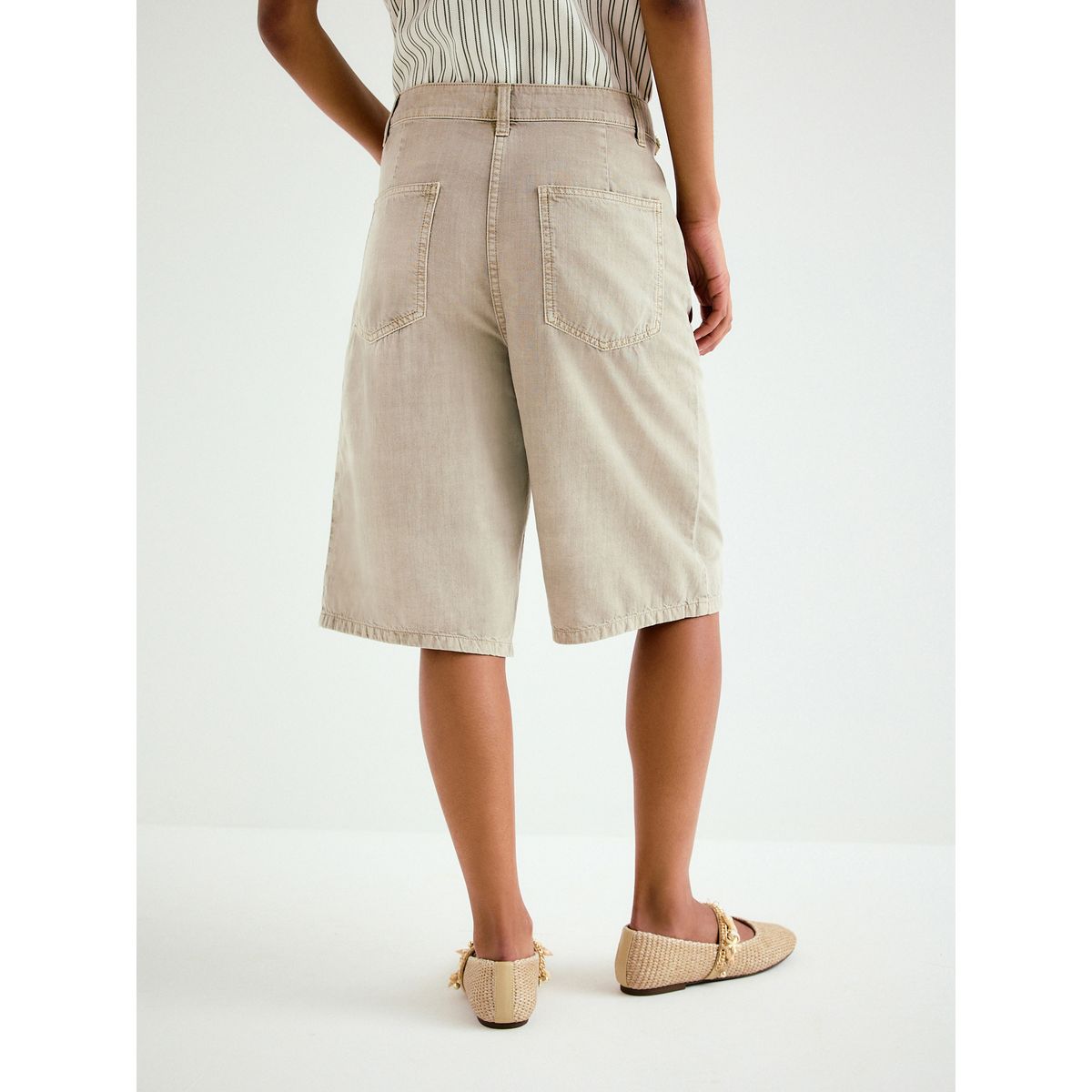Bermuda chino en coton grège, NEXT