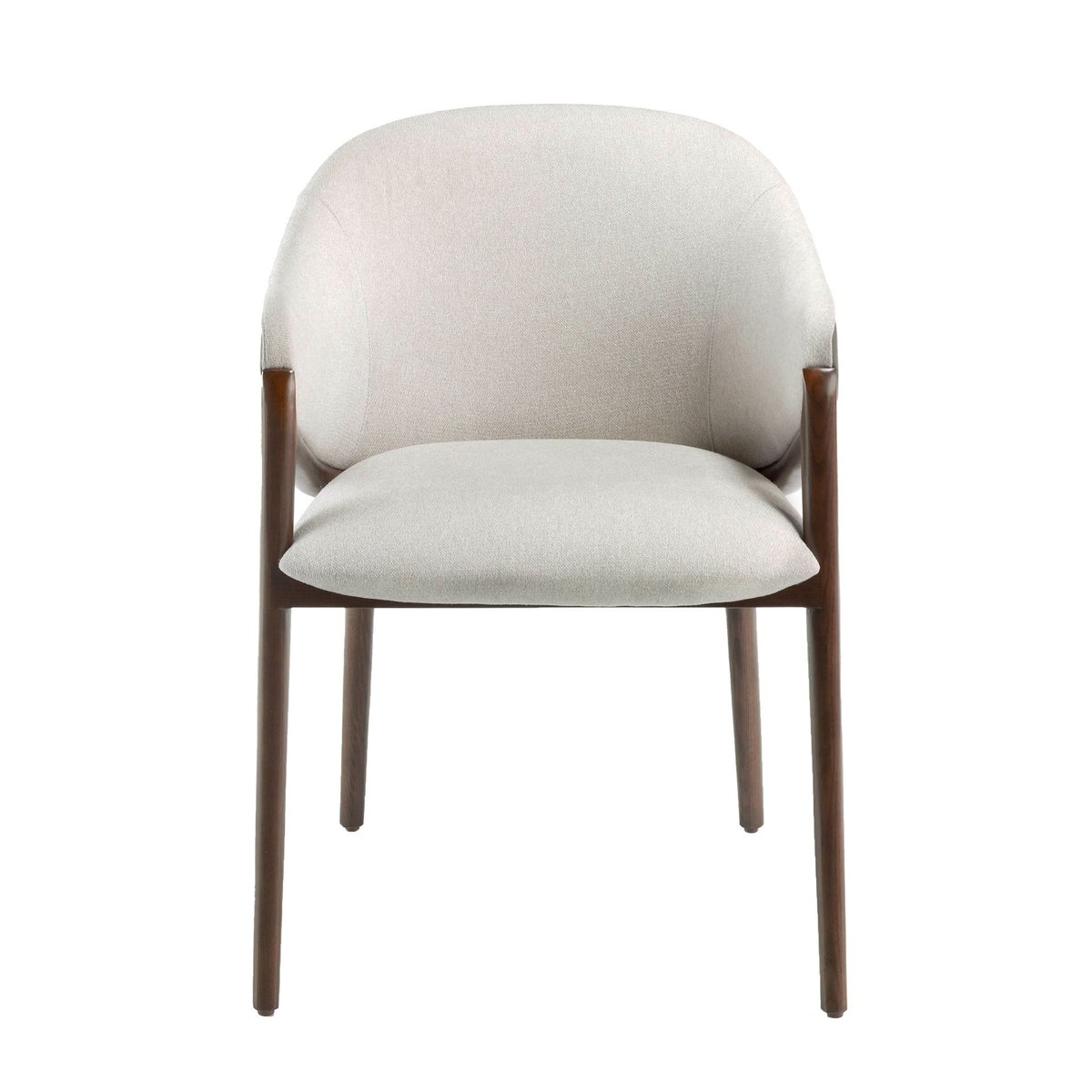 Chaise en tissu et foncé en similicuir beige | taupe | noyer, ANGEL CERDA