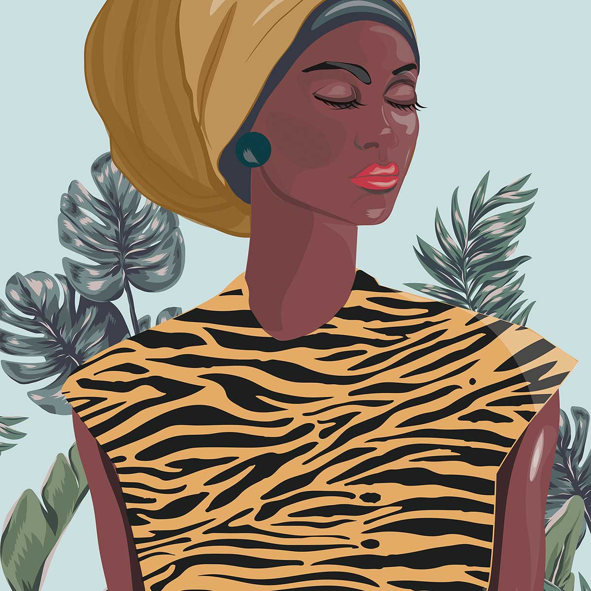 Tableau vintage Jamaican girl tableau alu dibond, HEXOA