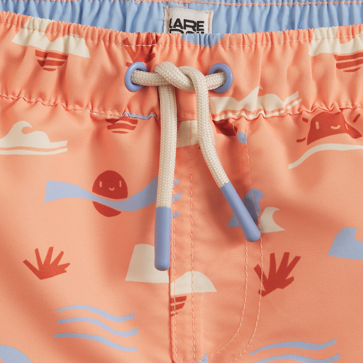 Short de bain imprimé vagues et soleils orange, LA REDOUTE COLLECTIONS