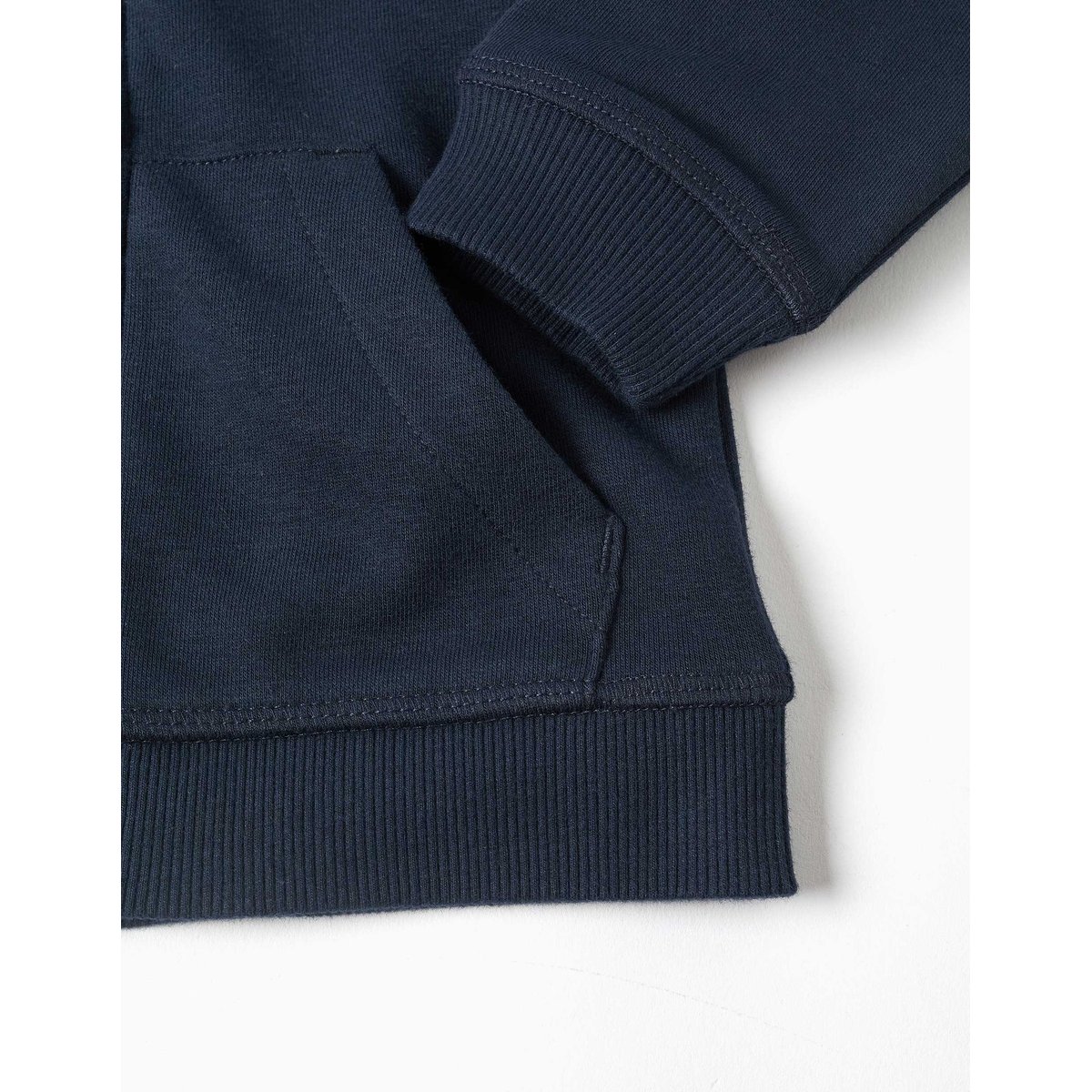 Sweat zippé avec broderie en bouclettes ZY bleu foncé, ZIPPY
