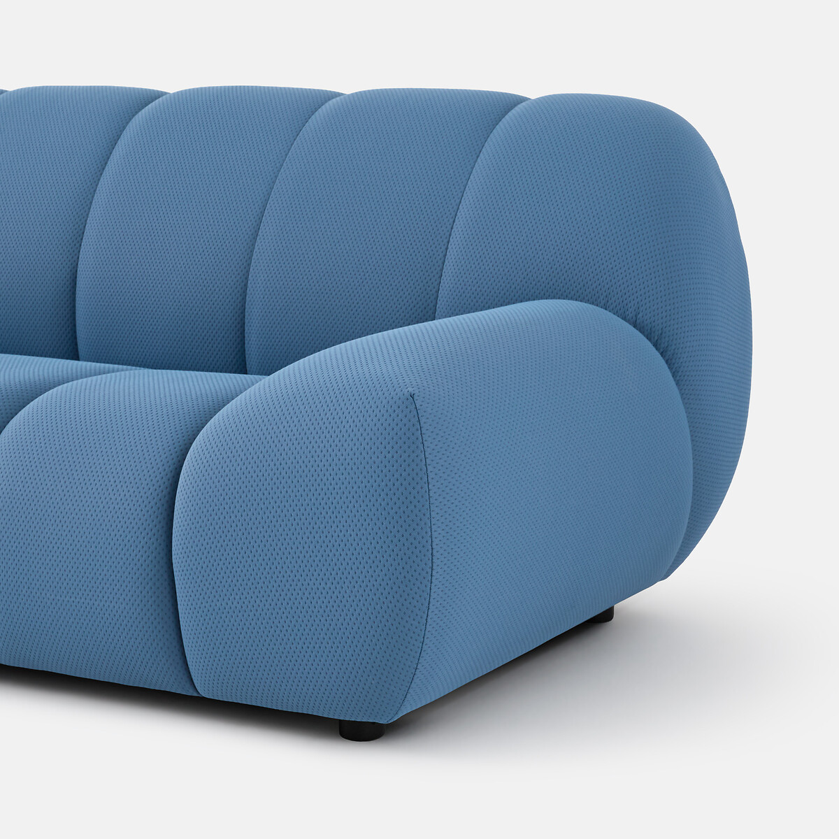 Canapé d'angle gauche, 4 places, en tissu matelassé, NURIA bleu, LA REDOUTE INTERIEURS