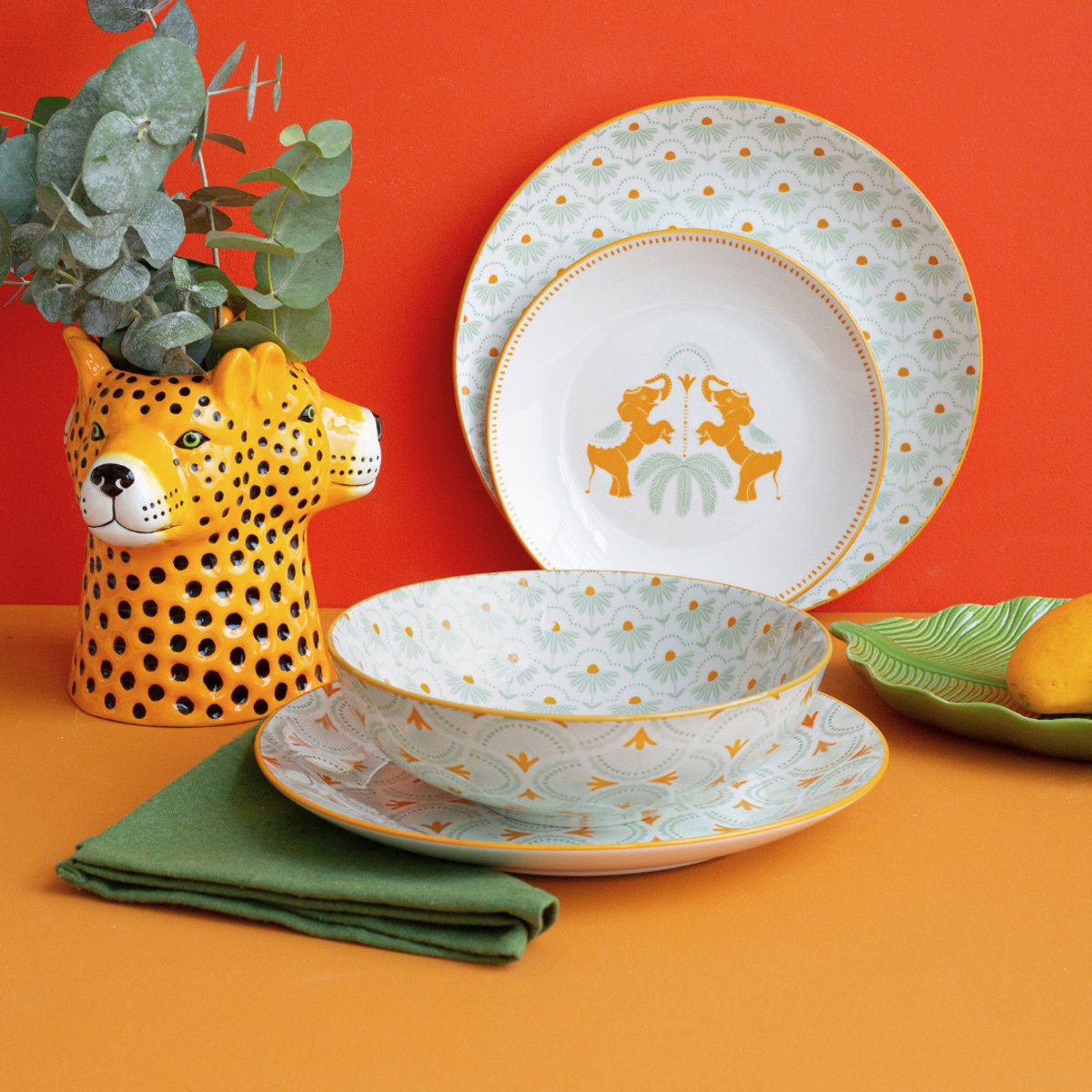 Lot de 6 assiettes creuses, ZOELA multicolore, ARTIME