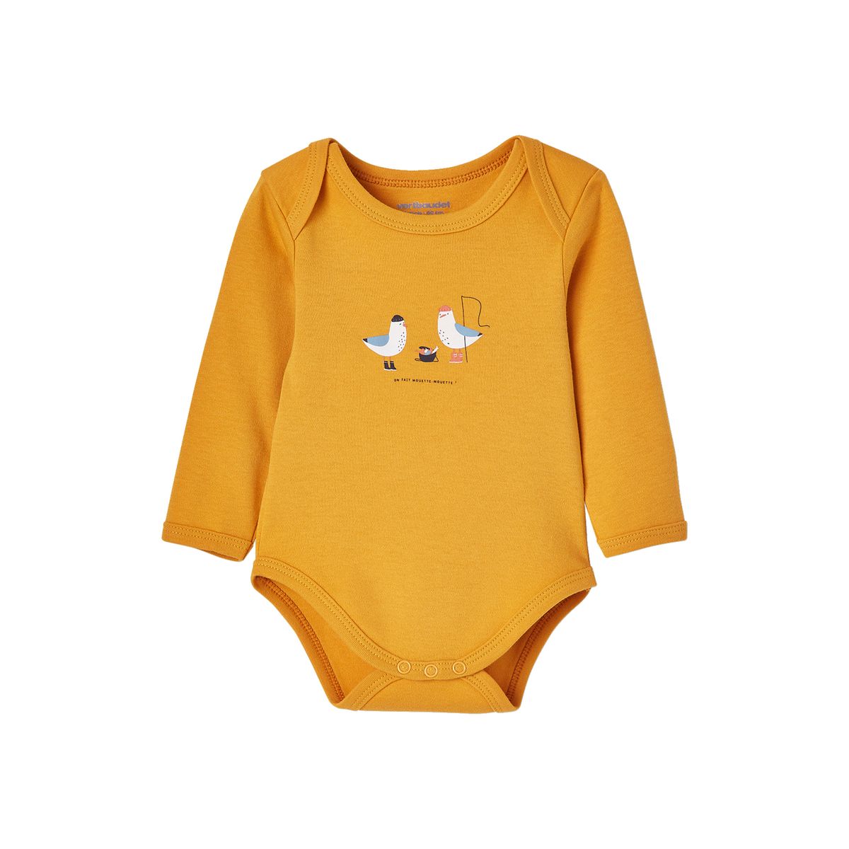 Lot de 5 bodies manches longues emmanchure US lot jaune épicé, VERTBAUDET