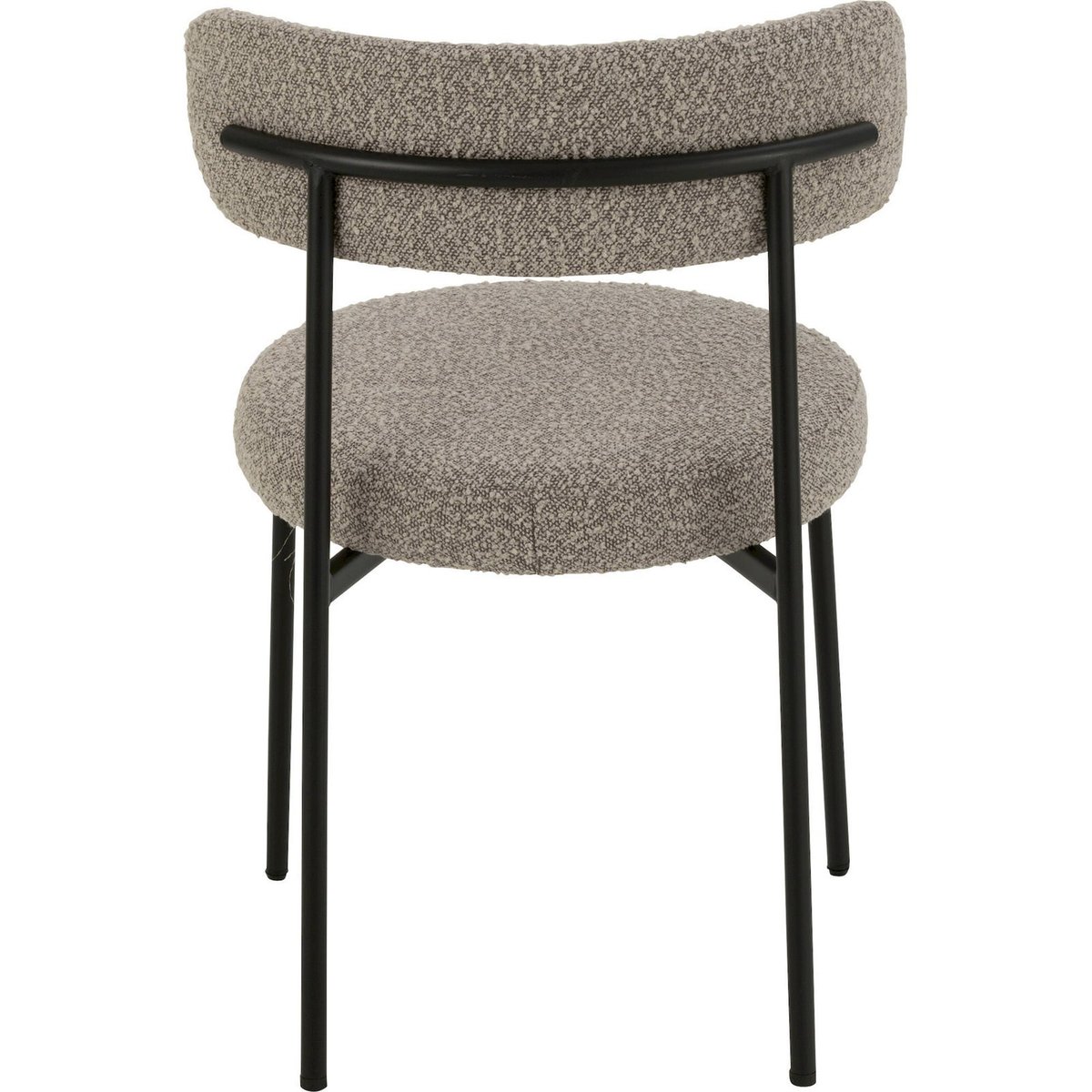 Chaise de salle à manger en plastique dossier arrondi gris clair et noir élégant, RECOLLECTION
