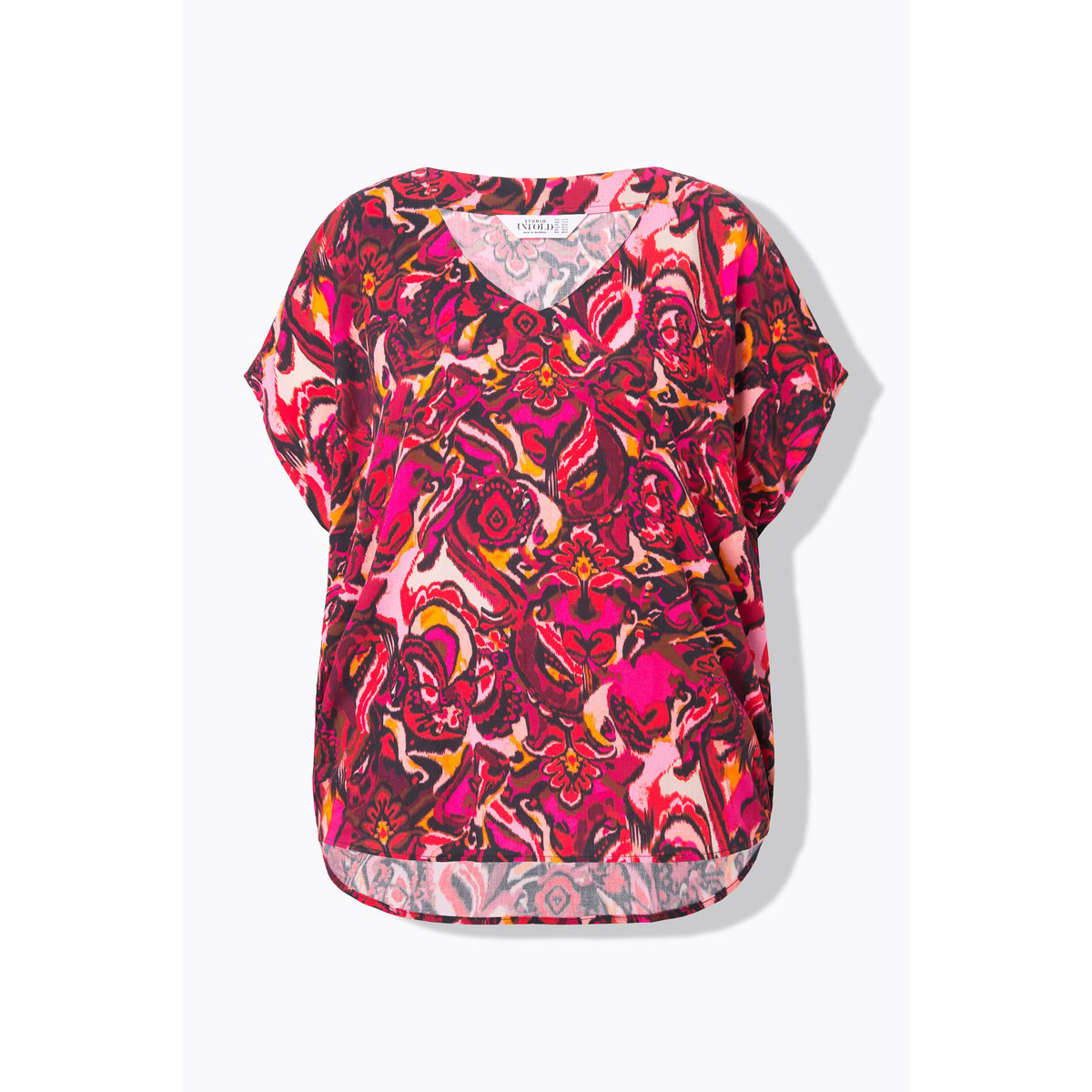 Blouse oversize, imprimé all-over rose vif baies, STUDIO UNTOLD