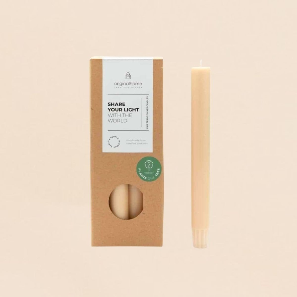 Set de 10 bougies cierges 20 cm beige, ORIGINALHOME