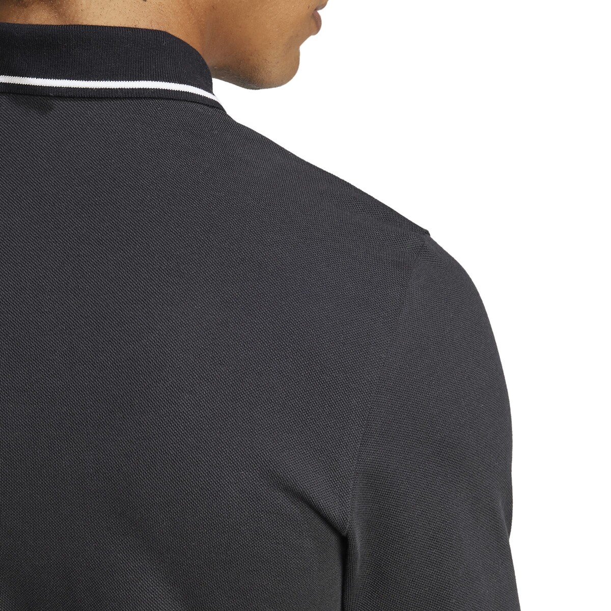 Polo in piqué con logo piccolo Essentials nero , ADIDAS SPORTSWEAR