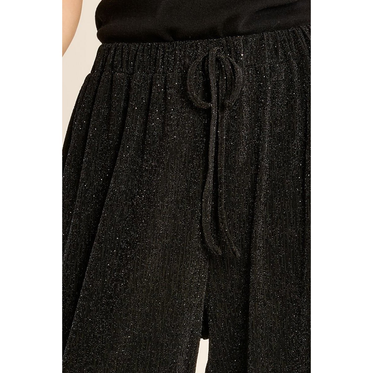 Pantalon évasé, à paillettes noir, MOLLY BRACKEN