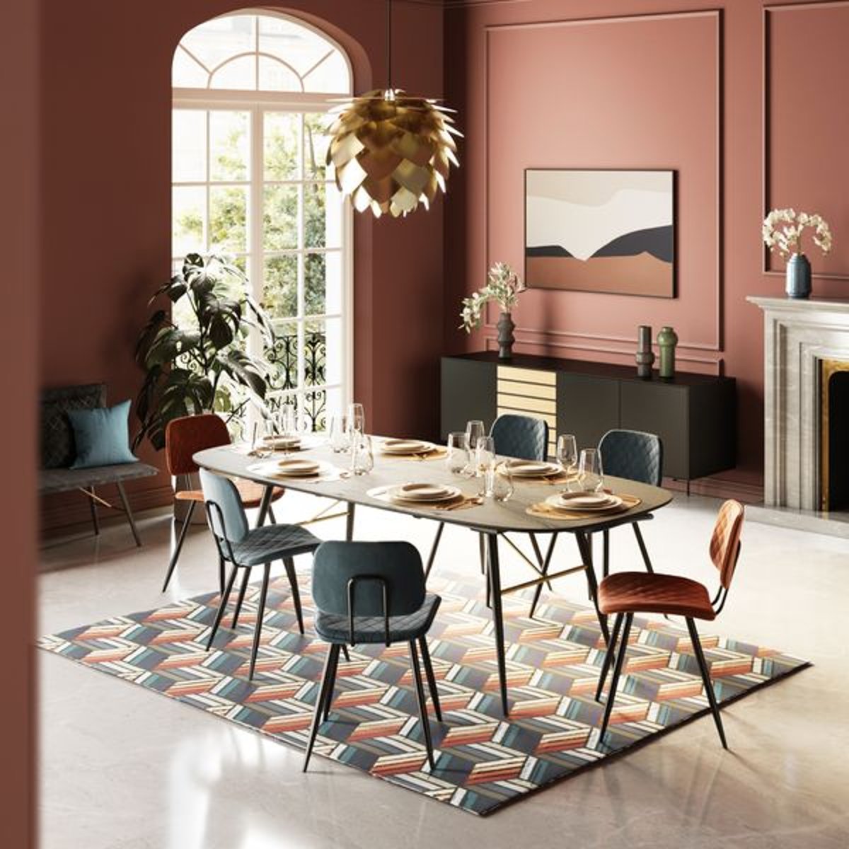 Tapis 160 cm multicolore, ZAGO