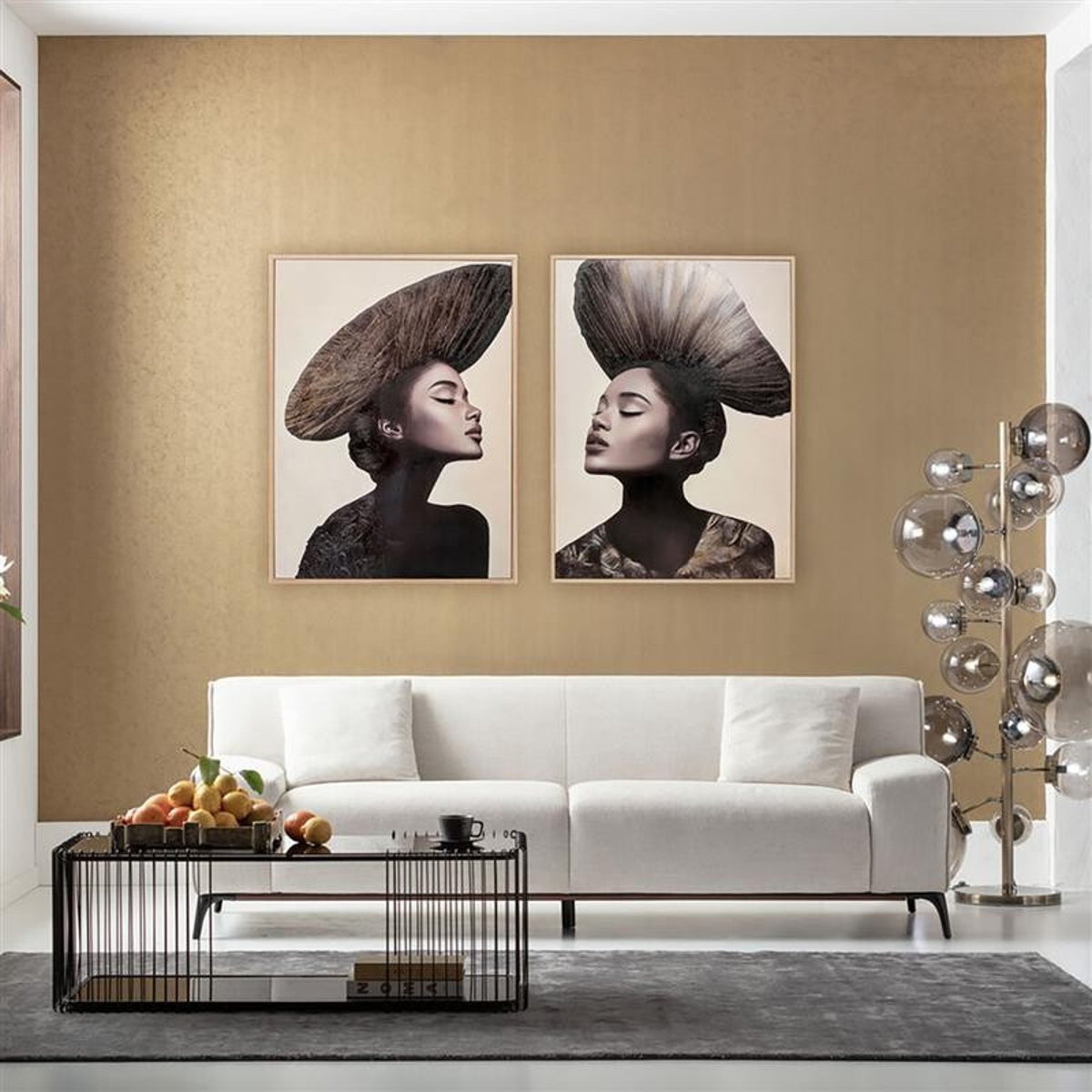 Tableau portrait de femme profil droite, AESTHETIC couleur unique, KARE DESIGN