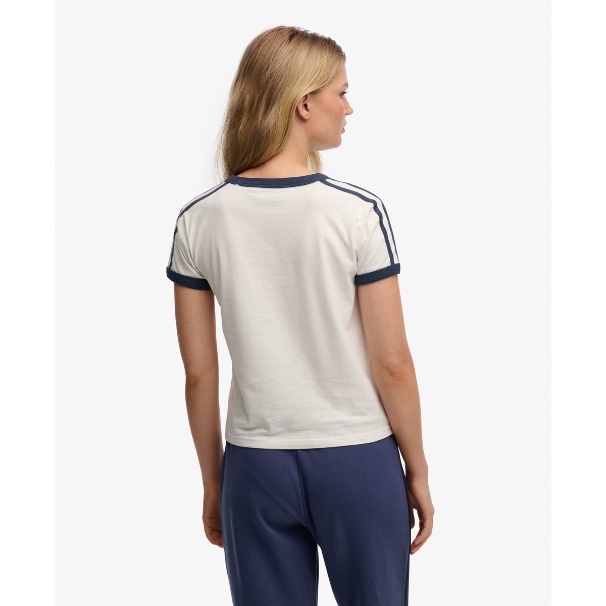 T-shirt ringer à motif Athletic Essentials blanc cassé, SUPERDRY