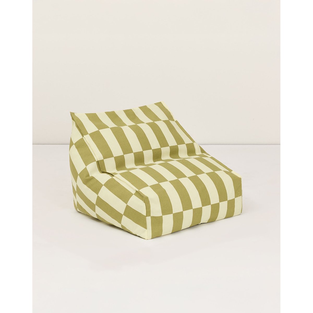 Fauteuil-pouf d'extérieur - taille enfant - VIBES carreaux vert citron, NOBODINOZ