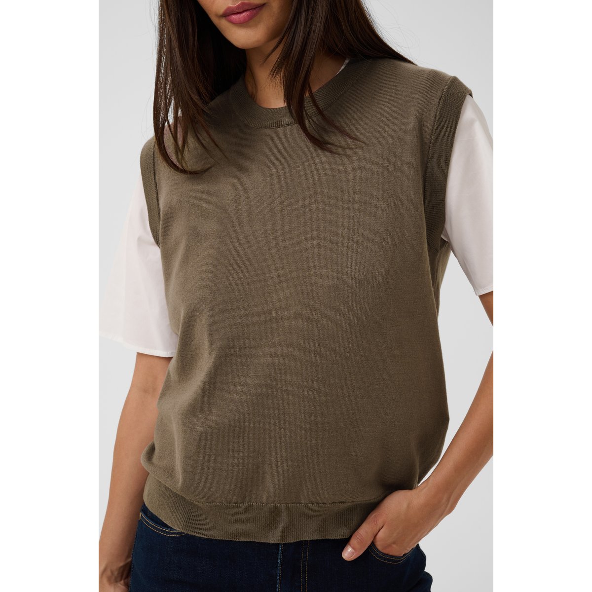 Pullover tricoté marron falcon melange, CULTURE